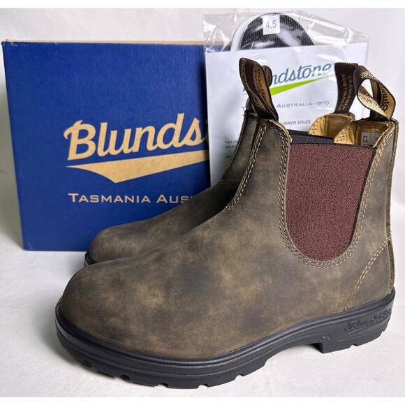 Blundstone 585 Rustic Brown Chelsea Boot Womens US 7.5  Premium Leather Pull On - Picture 1 of 14